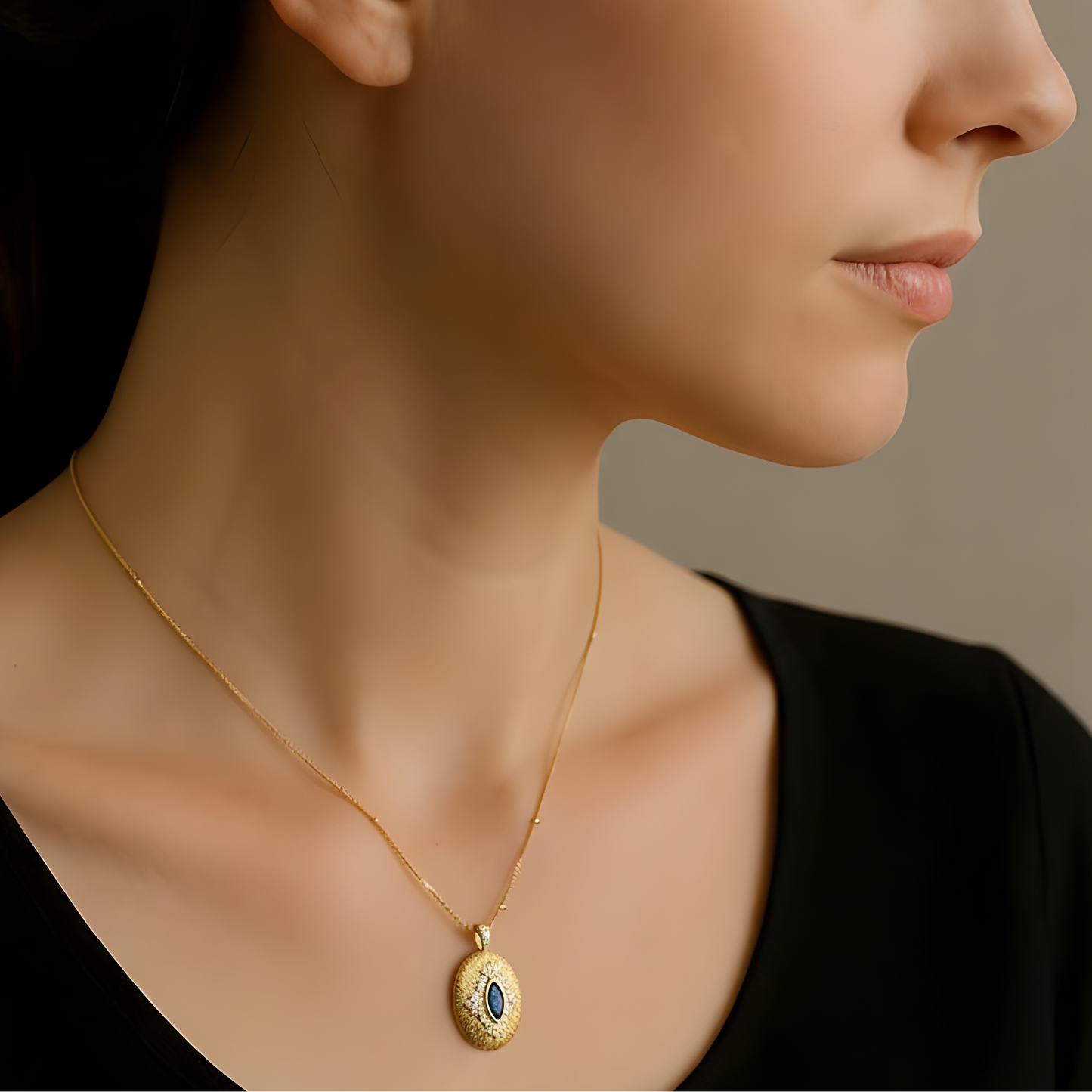 Collar turín azul oro