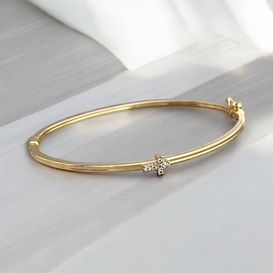 Esclava mini cruz oro