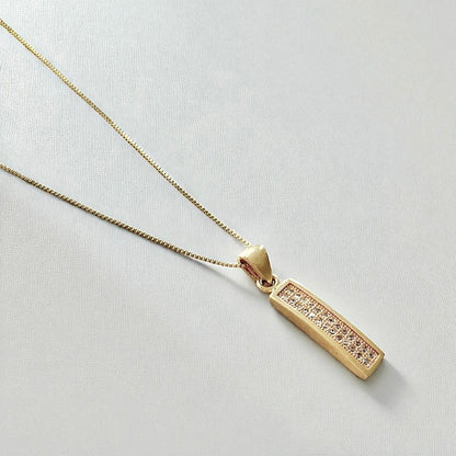 Collar placa circones oro