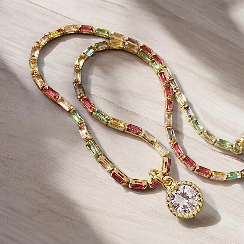 Collar choker leonor circón oro