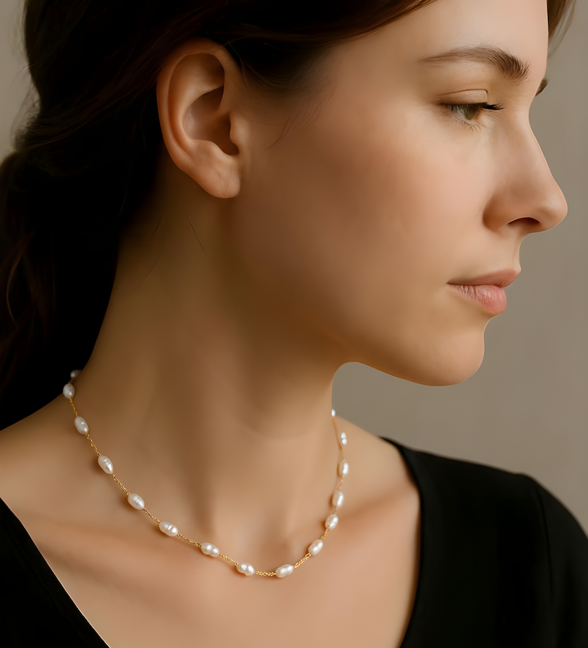 Collar perlas oro