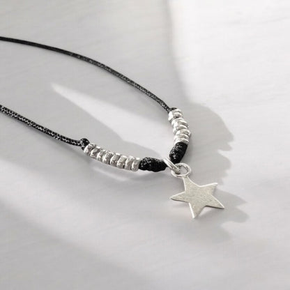 Collar hilo mini estrella plata