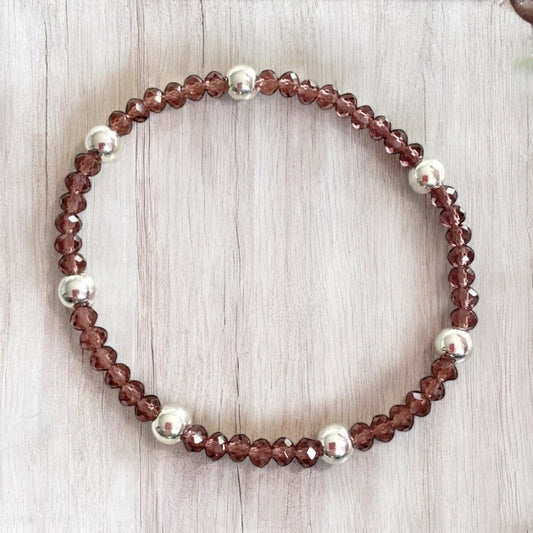 Pulsera cristales plata