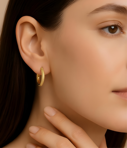 Aros argolla textura oro