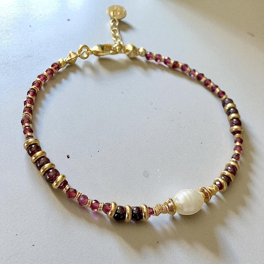 Pulsera vero granates oro