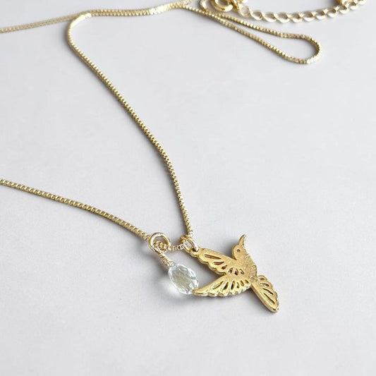 Collar duo colibrí oro
