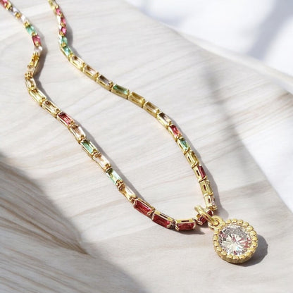 Collar choker leonor circón oro