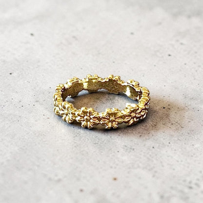 Anillo flores oro