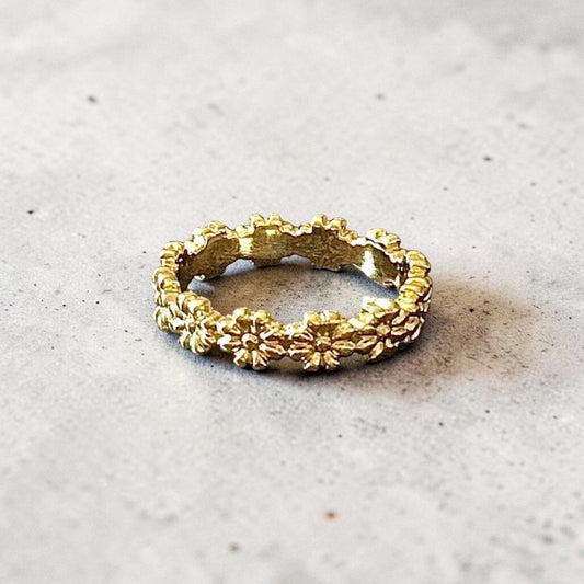 Anillo flores oro