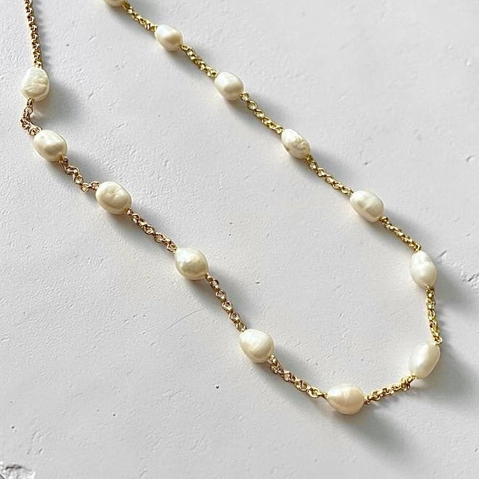 Collar perlas oro