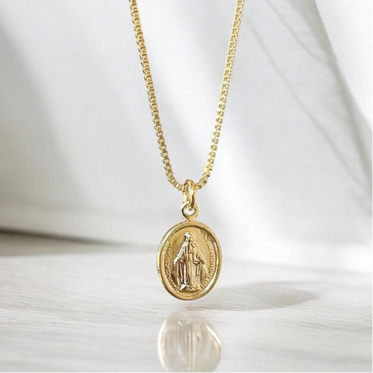 Collar virgen de los milagros oro