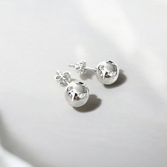 Aros bolita 8 mm plata 925