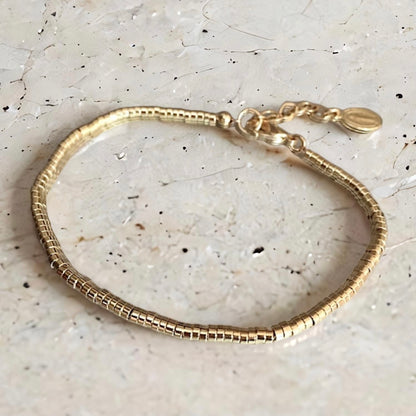 Pulsera mostacilla lola oro