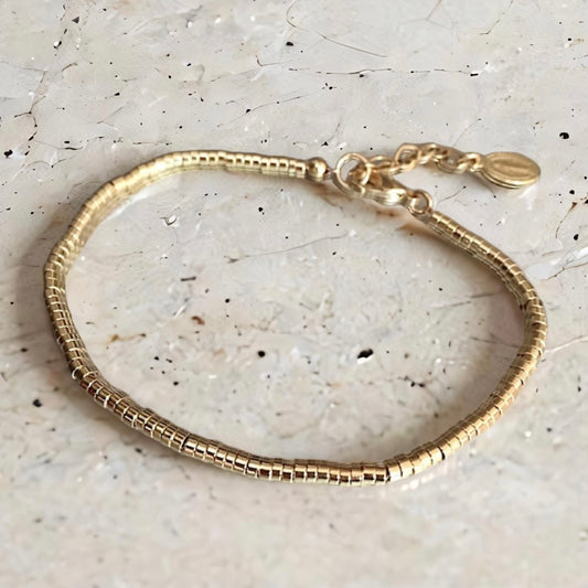 Pulsera mostacilla lola oro