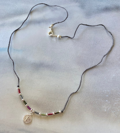 Collar tejido San Benito plata