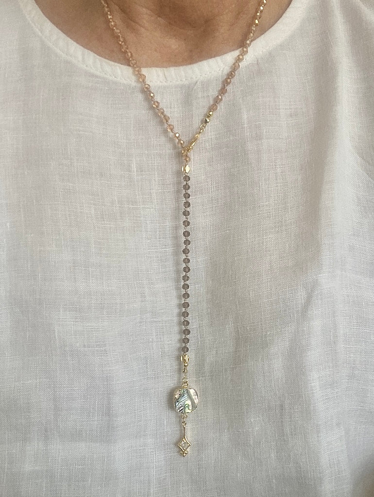 Collar tierrra cristales oro