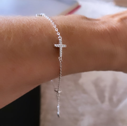 Pulsera cruces plata
