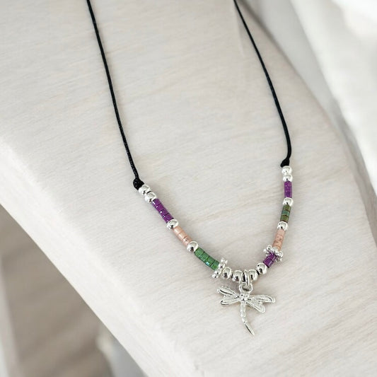 Collar mijuki hilo libélula plata