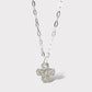 Collar cruz martillada plata