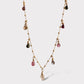 Collar corto gotas piedras oro