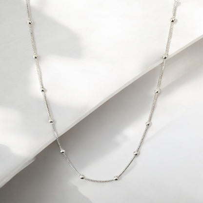 Collar bolitas plata 925