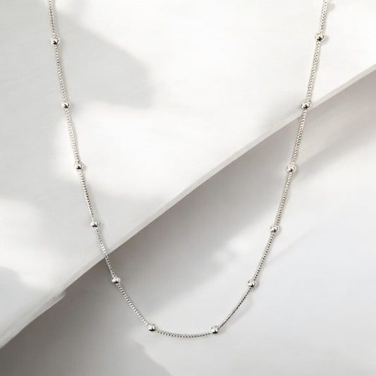 Collar bolitas plata 925