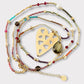 Collar largo corazón labradorita oro