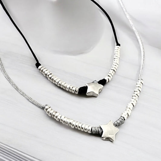 Collar hilo estrella plata