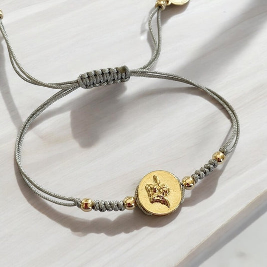 Pulsera hilo ángel de la guarda oro