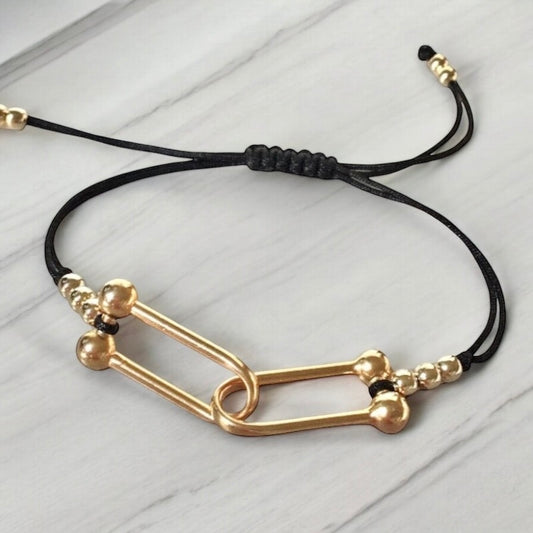 Pulsera hilo eslabones oro