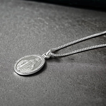 Collar virgen de los rayos plata 925