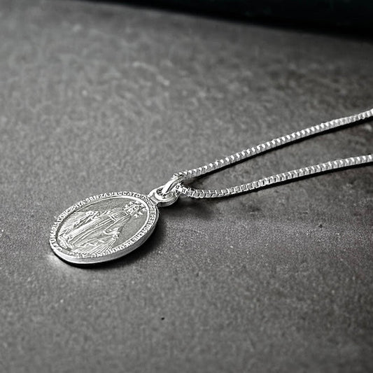 Collar virgen de los rayos plata 925