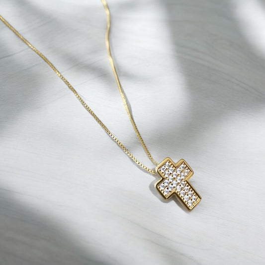 Collar cruz circones oro