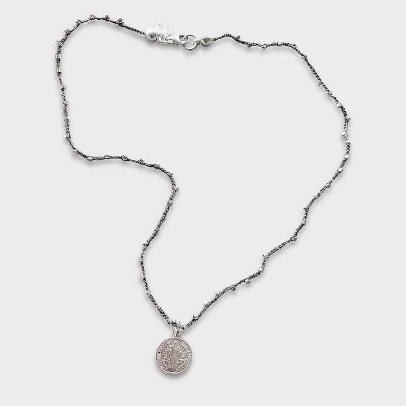 Collar tejido San Benito plata