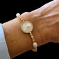Pulsera cristales virgen niña oro