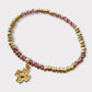 Pulsera cristales cruz oro