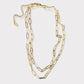 Collar doble cadena clip oro