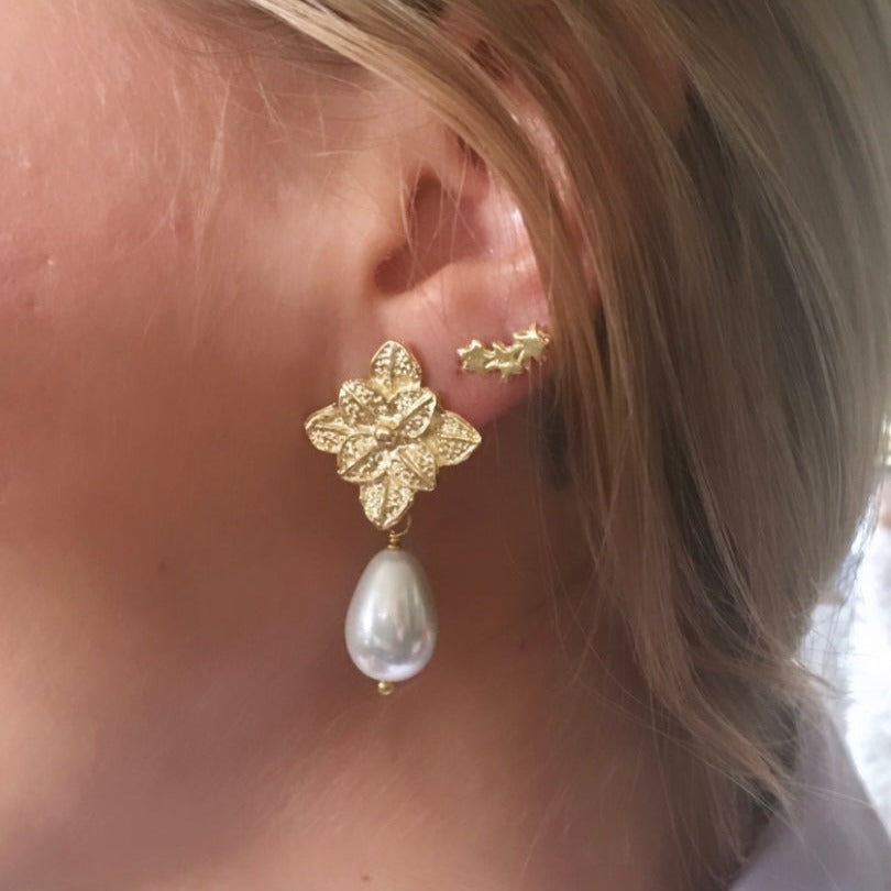 Aros mini estrellitas oro