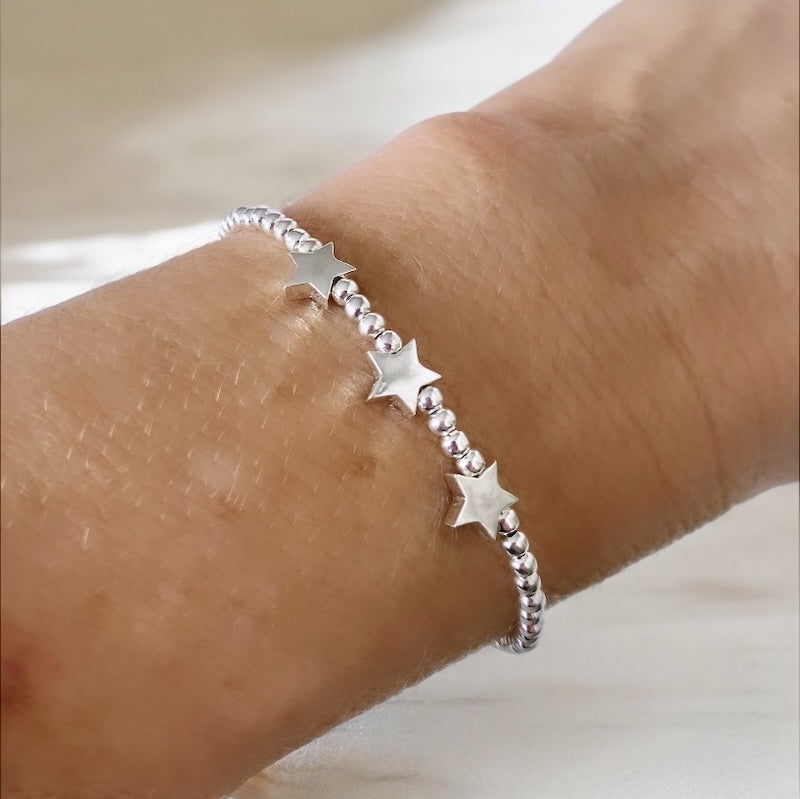 Pulsera tres estrellas plata