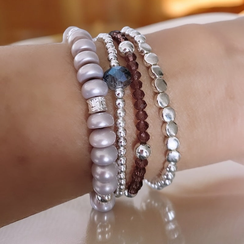Pulsera cristales plata