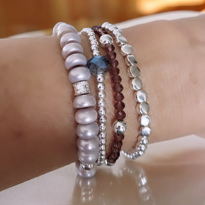 Pulsera cristales plata