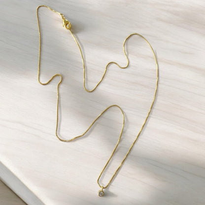 Collar punto de luz largo 50 cm. oro