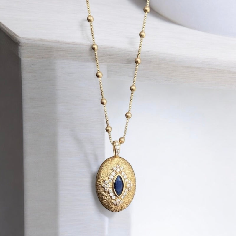 Collar turín azul oro
