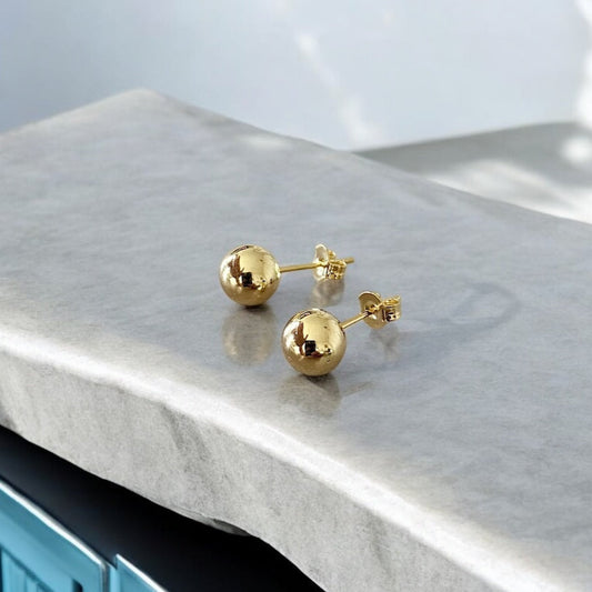 Aros bolita 8 mm. oro