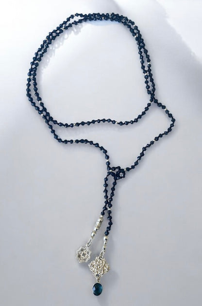 Collar siena cristales azules plata 925