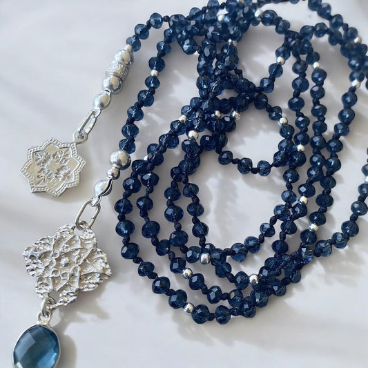 Collar siena cristales azules plata 925