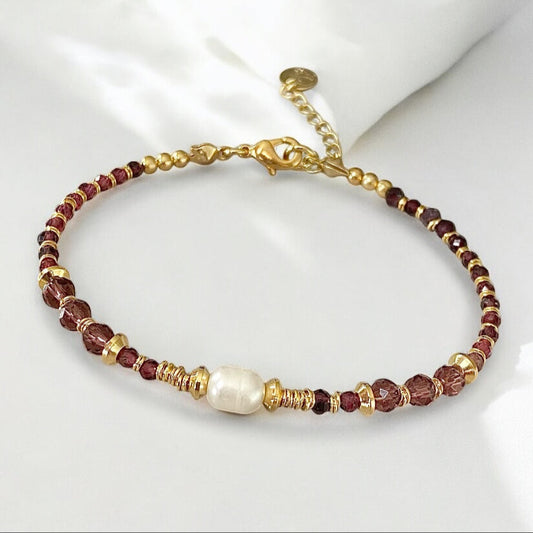 Pulsera vero granates oro