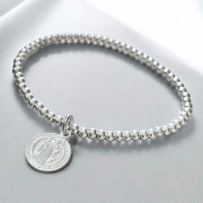 Pulsera san Benito protector plata