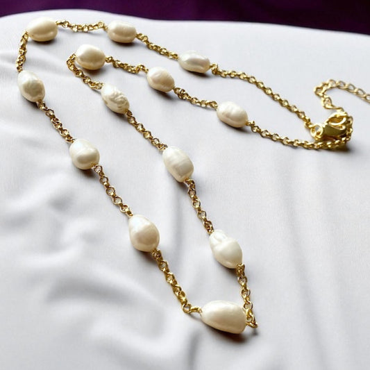 Collar perlas oro