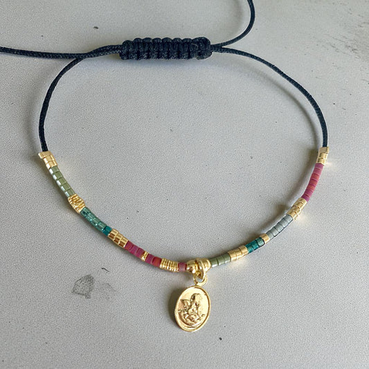Pulsera hilo mijuki mini ángel oro